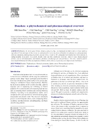 Danshen: a Phytochemical and Pharmacological Overview