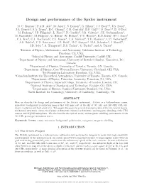 Design and Performance of the Spider Instrument