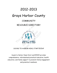 Grays Harbor Community Resource Directory 2012-13.Xlsx