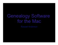 Mac Genealogy Software Review Process