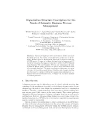 Organization Structure Description for the Needs of Semantic Business Process Management
