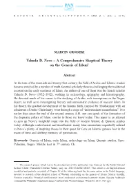 Yehuda D. Nevo – a Comprehensive Skeptical Theory on the Genesis of Islam1