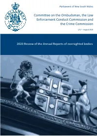 2020 Review of the Annual Reports of Oversight Bodies