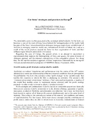 Car Firms' Strategies and Practices in Europe