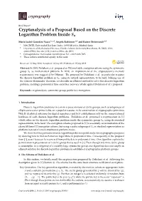 Cryptanalysis of a Proposal Based on the Discrete Logarithm Problem Inside Sn