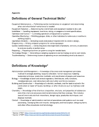 Definitions of General Technical Skills1 Definitions of Knowledge2