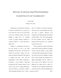Digital Cosplay and Postmodern Constructs of Community