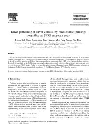 Direct Patterning of Silver Colloids by Microcontact Printing: Possibility As SERS Substrate Array