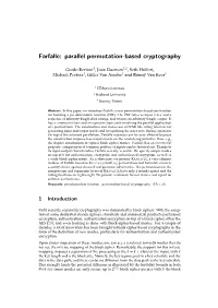 Farfalle: Parallel Permutation-Based Cryptography