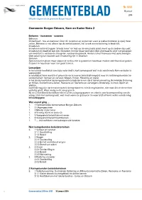 Gemeente Borger-Odoorn, Kern En Kader Nota 2