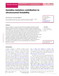 Germline Mutation Contribution to Chromosomal Instability