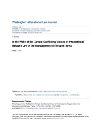 In the Wake of the Tampa: Conflicting Visions of International Refugee Law in the Management of Refugee Flows
