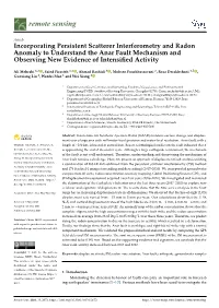 Incorporating Persistent Scatterer Interferometry and Radon Anomaly to Understand the Anar Fault Mechanism and Observing New Evidence of Intensiﬁed Activity