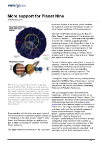 Support for Planet Nine 27 February 2019