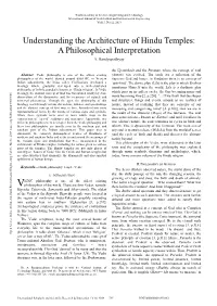 Understanding the Architecture of Hindu Temples: a Philosophical Interpretation A