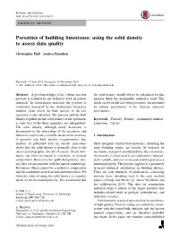 Using the Solid Density to Assess Data Quality