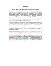 Active Tunnel Infrastructure Projects in London