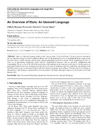 An Overview of Etulo: an Idomoid Language