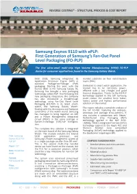 Exynos 9110 with Eplp: First Generation of Samsung’S Fan-Out Panel Level Packaging (FO-PLP)