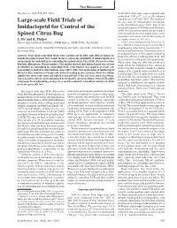 Large-Scale Field Trials of Imidacloprid for Control of The