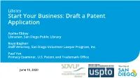 Library Start Your Business: Draft a Patent Application