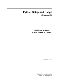 Python Setup and Usage Release 3.3.3