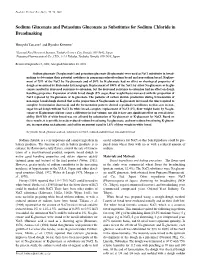 Sodium Gluconate and Potassium Gluconate As Substitutes for Sodium Chloride in Breadmaking
