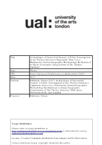 Title Archipelagos of Interstitial Ground: a Filmic Investigation of the Thames Gateway’S Edgelands