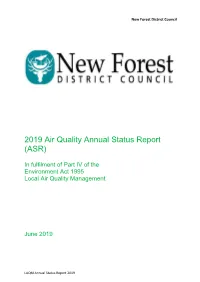 2019 Air Quality Annual Status Report (ASR)