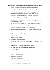 Board Members' Questions to Chief Constable – 6 October 2016 Meeting • Increase in Violent Sexual Crime Linked to Violent