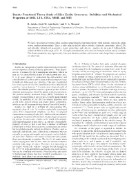 Density Functional Theory Study of Silica Zeolite Structures: Stabilities and Mechanical Properties of SOD, LTA, CHA, MOR, and MFI