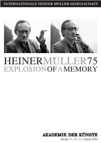 Heinermüller75 Explosion of a Memory
