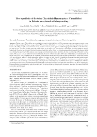 Hymenoptera: Chrysididae) in Estonia Ascertained with Trap-Nesting
