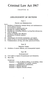 Arrangement of Sections
