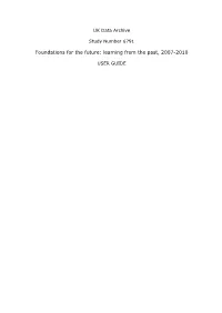 Foundations for the Future: Learning from the Past, 2007-2010