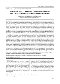 Methodological Bases of Concept Formation And