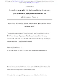 Morphology, Geographic Distribution, and Host Preferences Are Poor