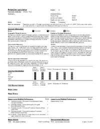 Species Summary