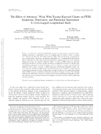 The Effect of Attorneys' Work with Trauma-Exposed Clients on PTSD