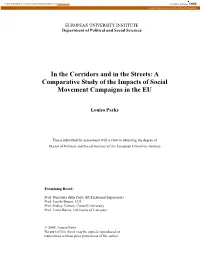 A Comparative Study of the Impacts of Social Movement Campaigns in the EU