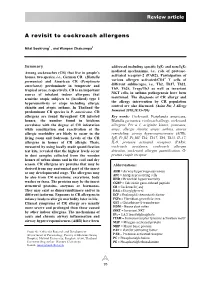 A Revisit to Cockroach Allergens