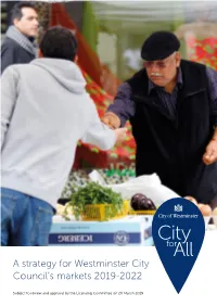 A Strategy for Westminster City Council's Markets 2019-2022