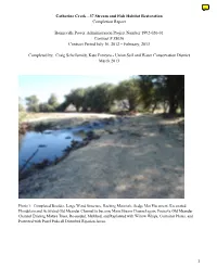 Catherine Creek - 37 Stream and Fish Habitat Restoration Completion Report