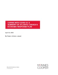 Coping with COVID-19: a Summary of Atlantic Canada's Economic
