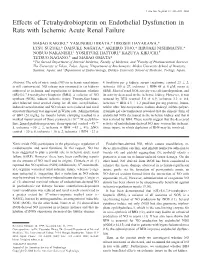 Effects of Tetrahydrobiopterin on Endothelial Dysfunction in Rats with Ischemic Acute Renal Failure