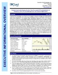 EXECUTIVE INFORMATIONAL OVERVIEW ƒ the U.S