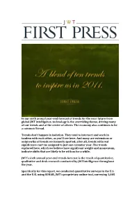 In Our Sixth Annual Year-End Forecast of Trends for the Near Future From