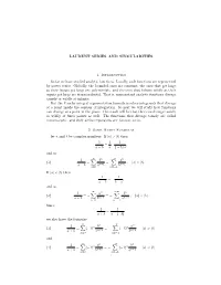 LAURENT SERIES and SINGULARITIES 1. Introduction So