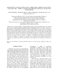 Seed Set in a Non-Native, Self-Compatible Thistle on Santa Cruz Island: Implications for the Invasion of an Island Ecosystem