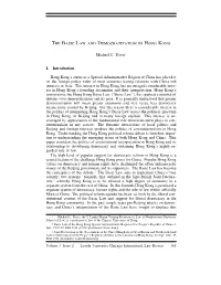 The Basic Law and Democratization in Hong Kong